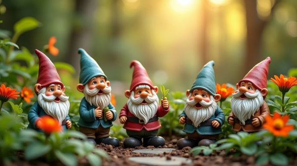 Choose playful garden gnome designs to enhance your outdoor decor